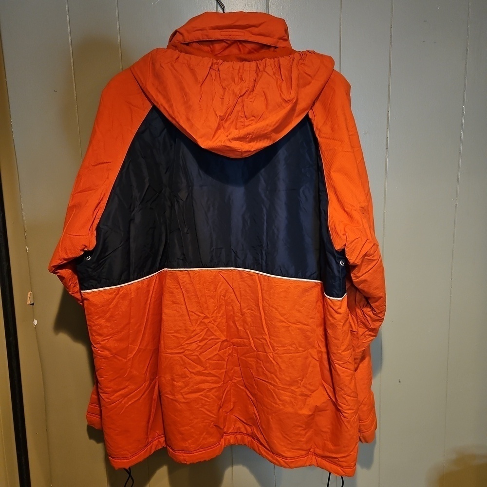 CHAPS Ralph Lauren Orange & Navy Hooded Puffer Jacket | Big & Tall 2X | Winter - Picture 2 of 5